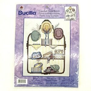 ANTIQUE HAT COLLECTION Bucilla Counted Cross Stitch Kit 11x14 w/Pearl Bead 43189